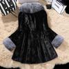 Autumn and winter new imitation fur women's jacket imitation fox fur collar imitation mink medium and long v-neck imitation mink hair