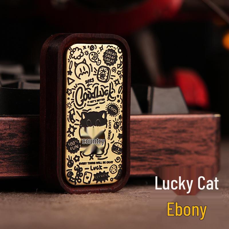 EDC Small Leaf Sandalwood Rosewood Magnetic Push Card Decompression Toy - Pop Fidget Spinner