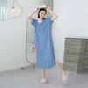 Modal Loose Nightdress Women's Summer Home Thin Casual Dress Ice Silk plus Size Slim Looking Short Sleeve Dress