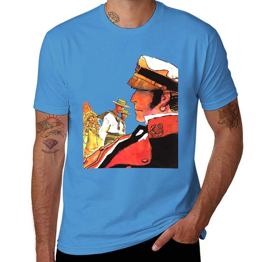 Corto Maltese Aquarell T-Shirt Tops Bluse Niedliche Oberteile Tierdruck für Jungen Unisex T-Shirts Packung