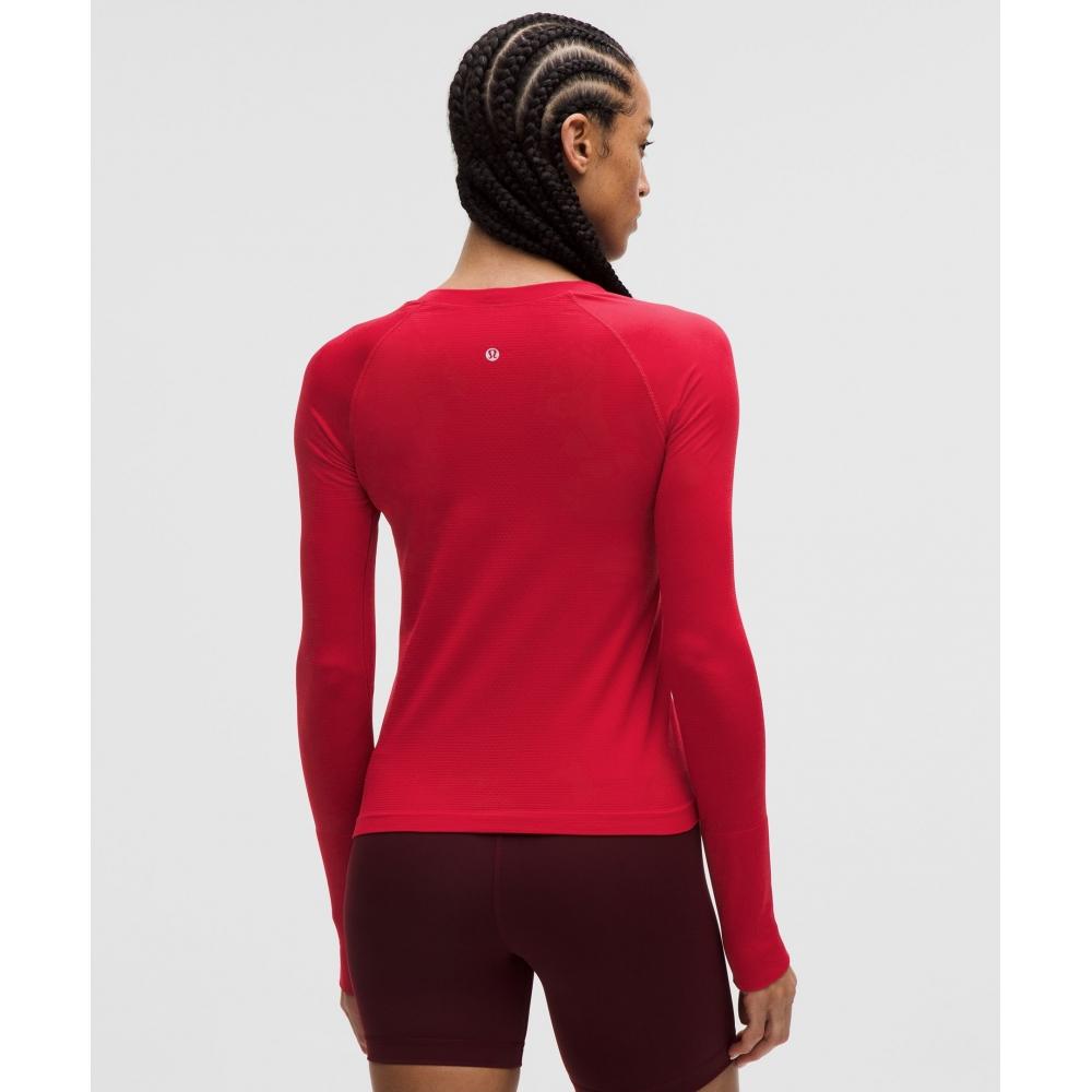 Lululemon Swiftly Tech Long Sleeve Shirt 2.0  Waist Length Oxford Red Oxford Red