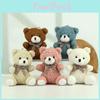 Cute Brown Plush Teddy Bear Keychain Soft Coral Fleece Adorable Keyring For Gifts