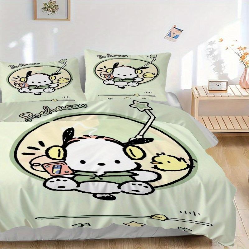 

3pcs POCHACCO Listening to Music Bedding Set - 1 Soft Quilt Cover + 2 Pillowcases, Machine Washable - Suitable for All Seasons, Perfect Gift 135x200cm