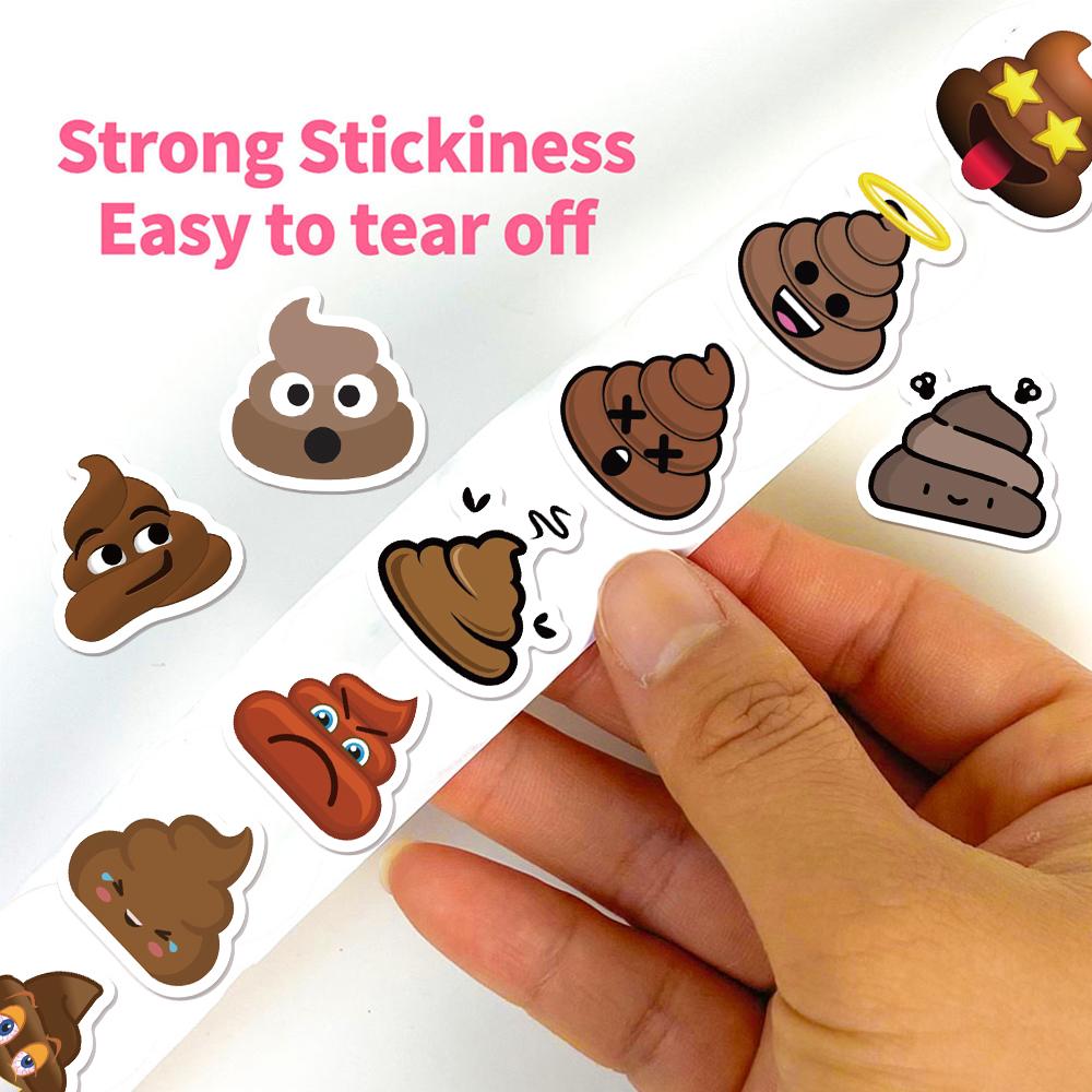 500 STuks Cartoon Kwaadaardige Leuke Poep Rol Sticker Klein Patroon DIY Bagage Skateboard Waterbeker Motorfiets Stickers