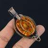 Baltic Amber Pendant, 999 Copper Wire Wrapped Gemstone Jewelry, Handmade Pendant For Mother Day