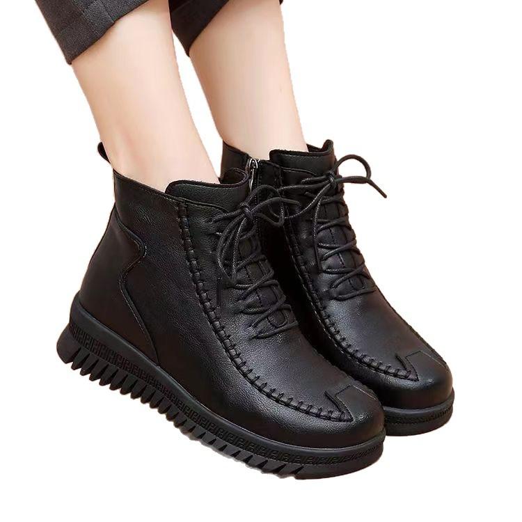Thick-soled heightening velvet warm snow boots women's winter new versatile fashion middle-aged mother short boots