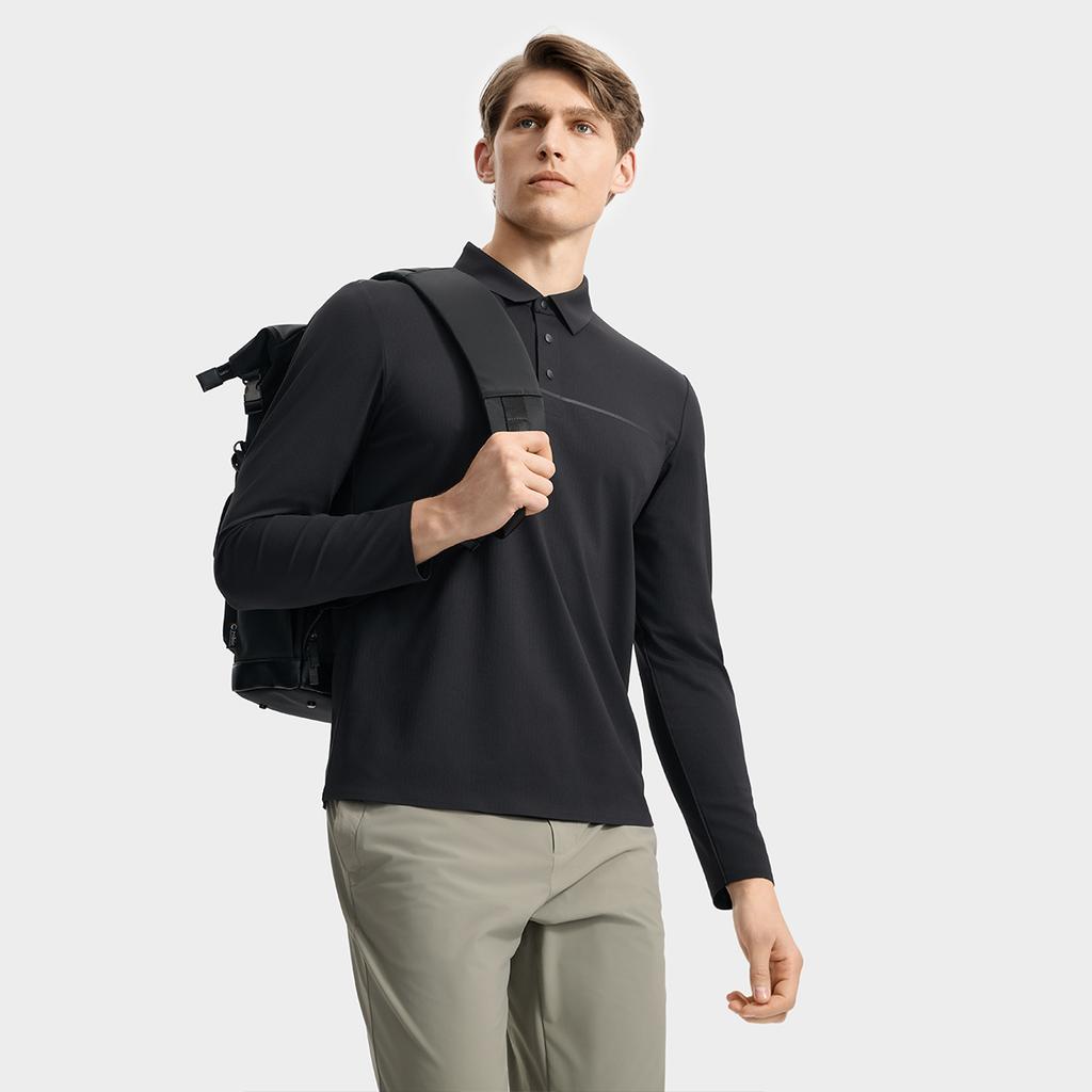 New FILA Polo Shirts Men's Jet Black F11M532203F-BK