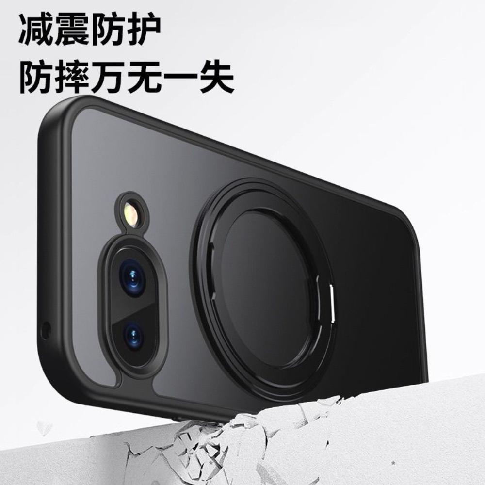 Etui Na Google Pixel 10a Twarde TPU+PC Przezroczyste Magnetyczny Obrotowy Uchwyt Odporne Na Odciski Palców Antypoślizgowe Pokrowiec Na Telefon Dla Pixel 10A Obudowa