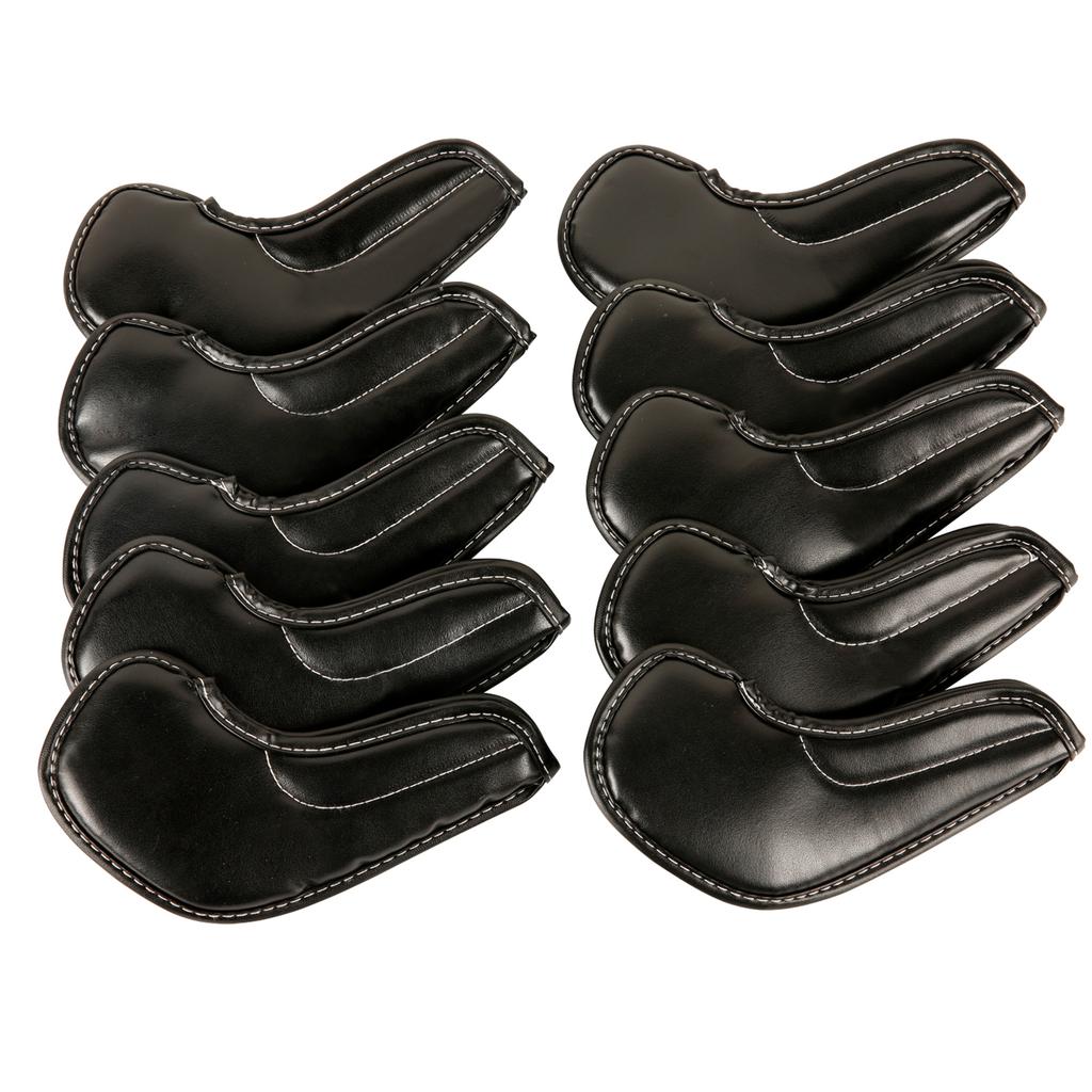 10Pcs Golfs Head Cover, Thick Synthetic PU Leathers Golfs Iron Head Cover with Big Number for Long Neck Golfs Club Head