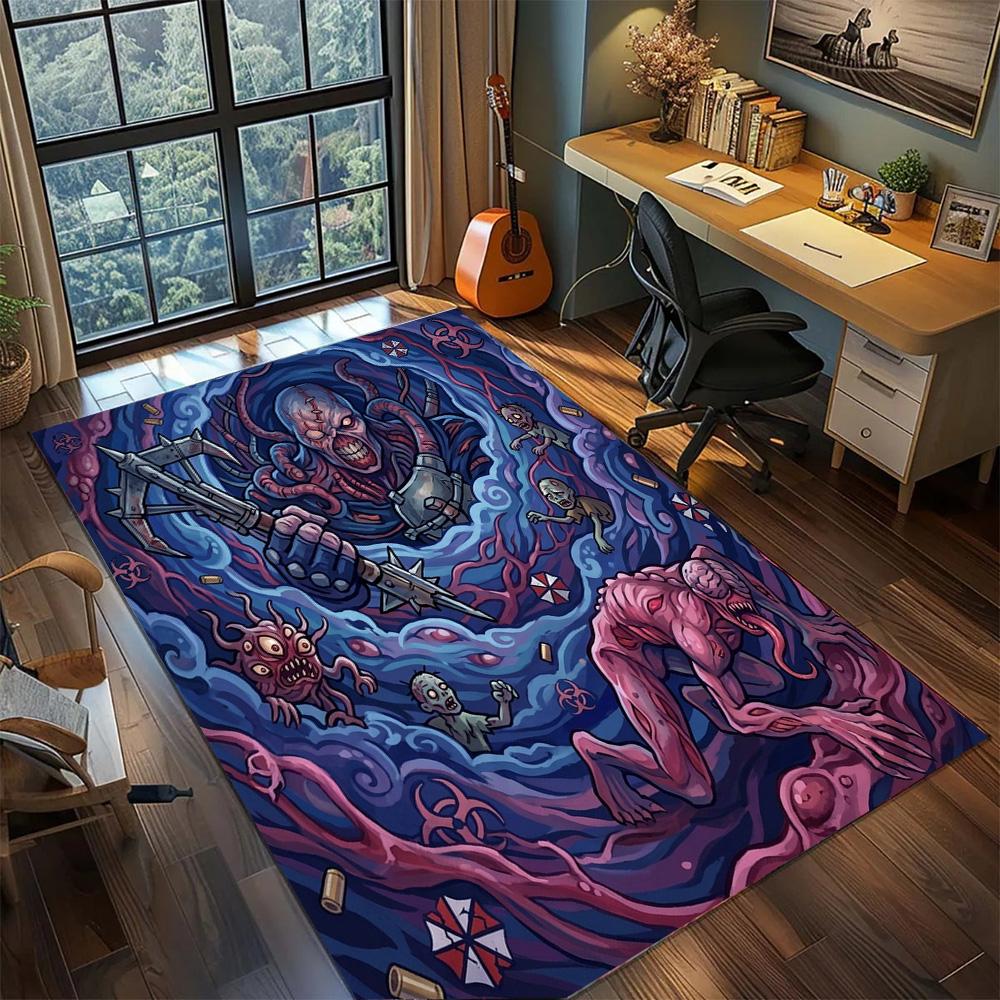 Resident Evil Non Slip Decor Large Area Washable Floor Mat Rug Carpet Gamer Room Bedroom Home.-TING