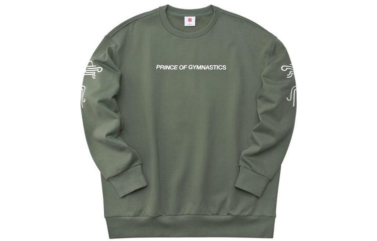 Li Ning Sweatshirts Men s Green Crew Neck Moderate Regular AWDP305-3 XL