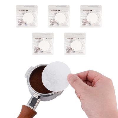 Watchget Kaffepapperfilter Runt Espresso Förpackning Skärmersättningspapper 58mm Engångskaffe Espressobryggare Kompatibel med Mokabryggare 5 Förpackningar av