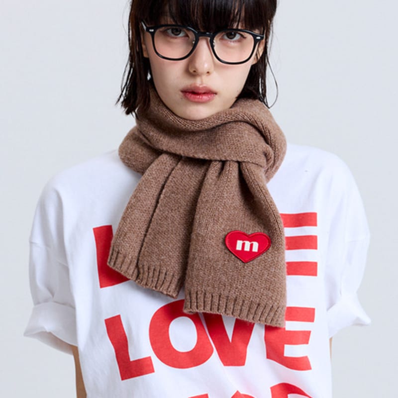 macni LOVE M KNIT MUFFLER COCOA
