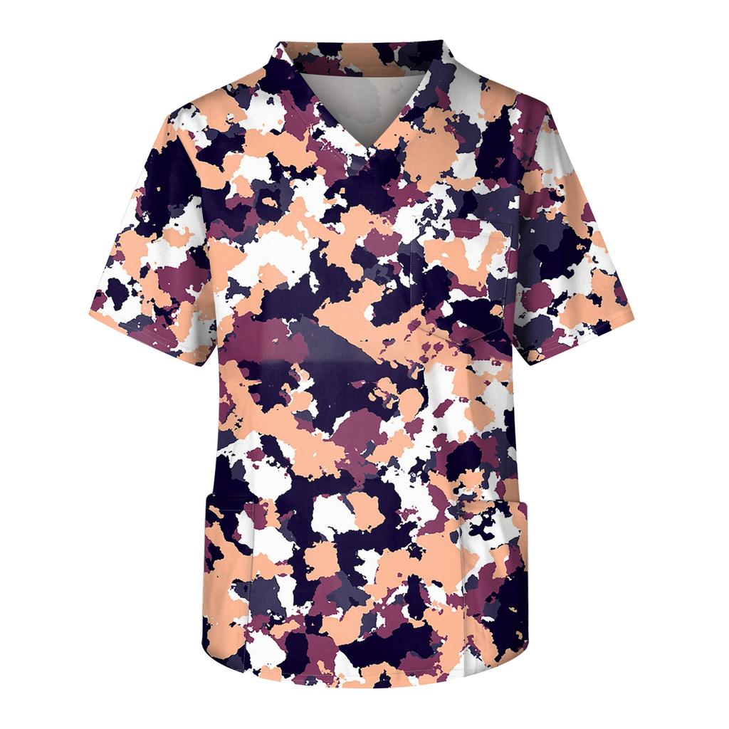 Pánská pracovní halenka s krátkým rukávem a výstřihem do V na hrudi