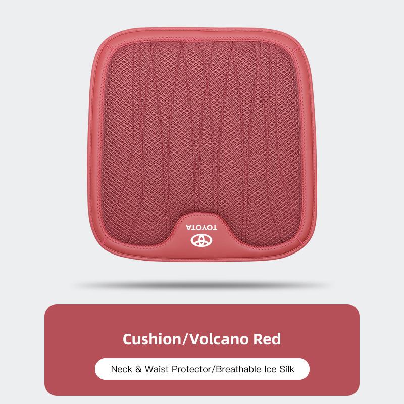 Hub Caps Ice Silk Fabric Car Headrest Lumbar Pillow Seat Cushion Accessories For Toyota Corolla Yaris Aygo Camry Auris Avensis P