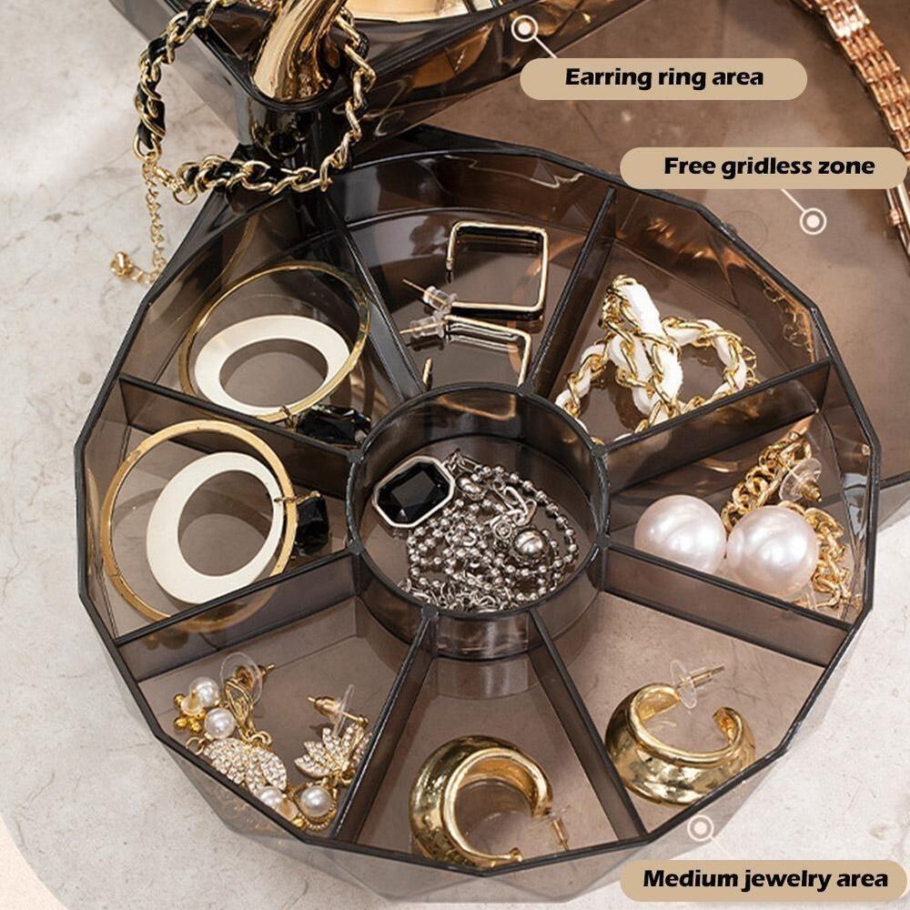 

Вращающаяся перспективная шкатулка для хранения сережек, шкатулка для хранения ювелирных изделий, органайзер для ювелирных изделий