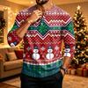 Men's Long Sleeve Shirt Christmas Print Holiday Casual Top