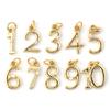 5pcs Brass Charms 18K Gold Plated Number Clear Cubic Zirconia "1-10" Pendants for Man Women Fashion Necklace Jewelry Making
