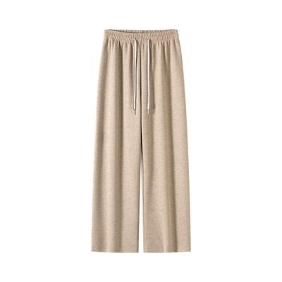 Volen Loose for Women's Wide-Leg Pants, Fleece-Lined, Elastic, High-Waisted, Flattering, Slimming, Versatile, Fit, Thick, Fall/Winter (YJP0102BE-XL)