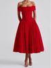 2025 Spring Fashion Solid Color Off-the-Shoulder Backless Bandeau Dress for Women