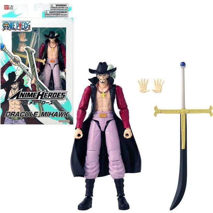 Anime Heroes Articulated Figure - BANDAI - One Piece - Dracule Mihawk Hawkeye - 17 Cm