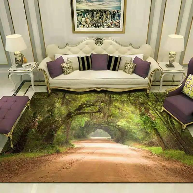 Forest Natural Landscape Carpet Floor Mat Home Decoration Living Room Luxury Lake Non-Slip Bedroom Bedside Table Area Carpets