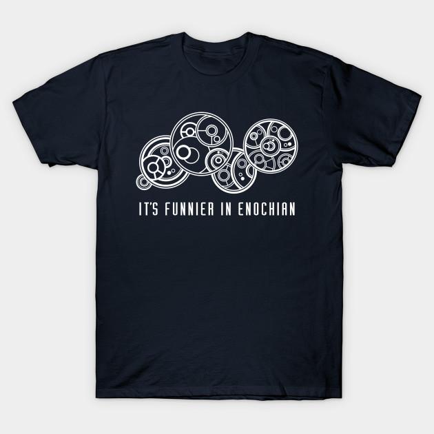 

Men Black Print T-shirt It S Funnier In Enochian... In Gallfreyan No-Cut Transfer Paper Print Cotton Tshirt 2XL тёмно-синий