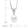 Necklace - Pearls & Colors - Prestige - Freshwater Cultured Pearl 9-10 Mm - White Pearl - 925 Sterling Silver - AAA+ Quality - Woman