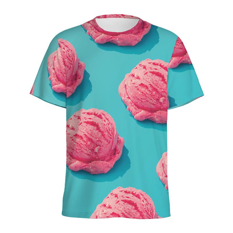 

Cartoon Ice Cream Pattern T-shirt for Men 3D Printed Food T Shirt Summer Loose Short Sleeve Tops Kids Round Neck Tee Shirts XXS