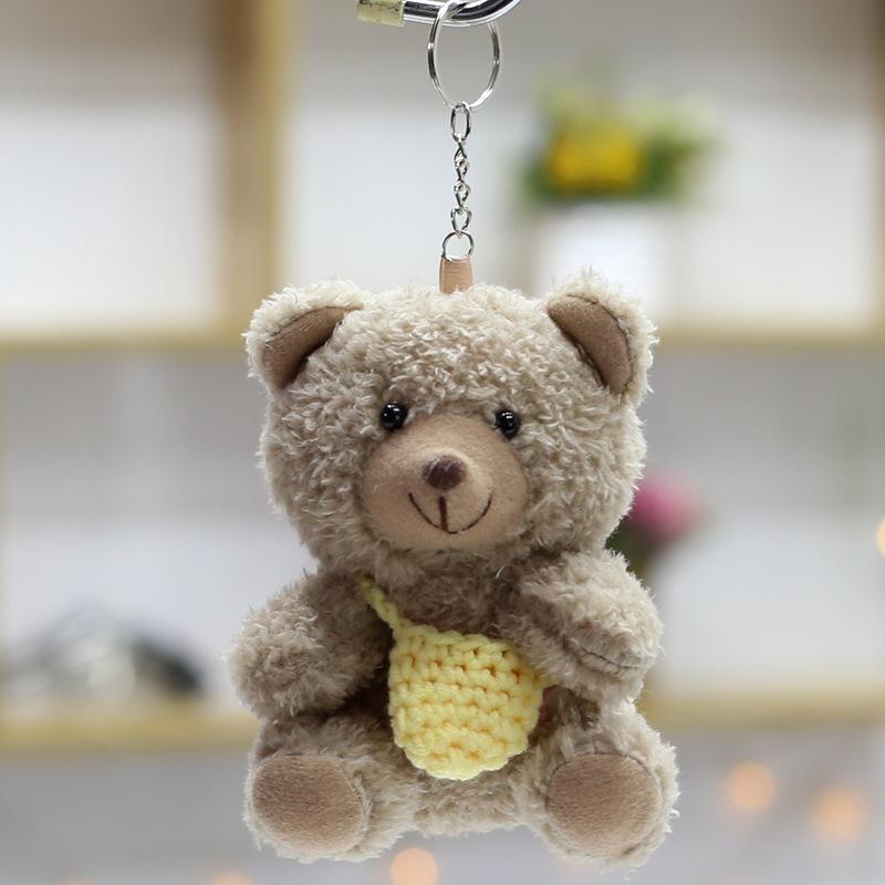 

New Backpack Teddy Bear Doll Cute Bear Plush Toy Doll Pendant Keychain Bag Hanging Decoration 12cm