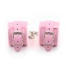 BDSM Bondage Adjustable PU Leather Plush Pink Handcuffs Footcuffs Ankle Cuffs Slave Restraints Sex Adult Flirting Toy for