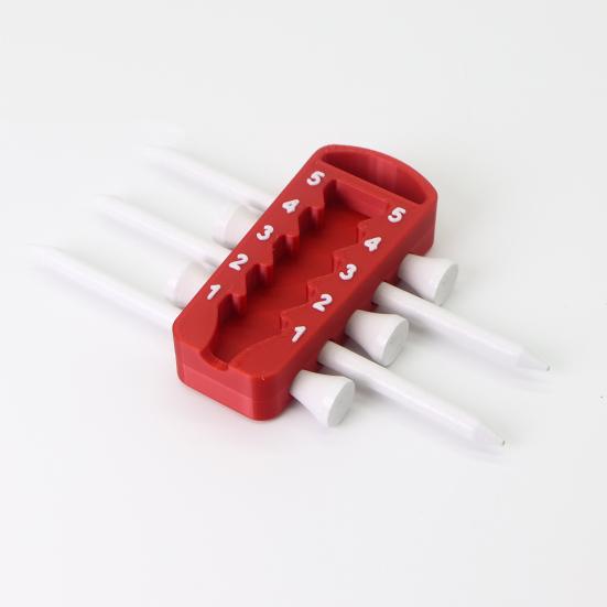 Golf Tee Height Adjuster 5 Settings Precision Tee Elevator Height Setter Consistent Multi-functional Tee Holder with 5 Tees