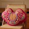 Chinese Red Embroidery Throw Pillow Chinese Traditional Wedding Room Decorative Pillow Engaged Bedding Layout Decor Cushion