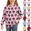 Moletons para crianças meninos e meninas suéter de malha camisa fofa outono gola redonda pulôver tops