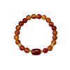 Geometric Red Agate Gold-Plated Chalcedony Bracelet Women Men Minimalist Modern Chinese Style Jewelry