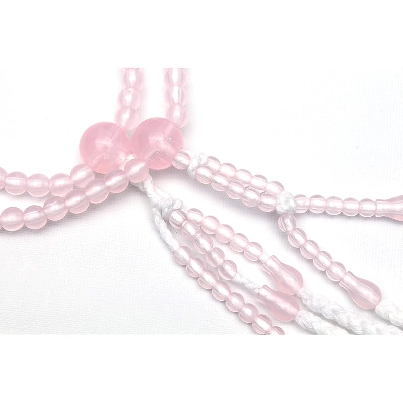 made in Japan Soka Gakkai prayer beads New member present Gonggyo 3 piece set for women prayer beads holder pink background and cherry blossoms prayer