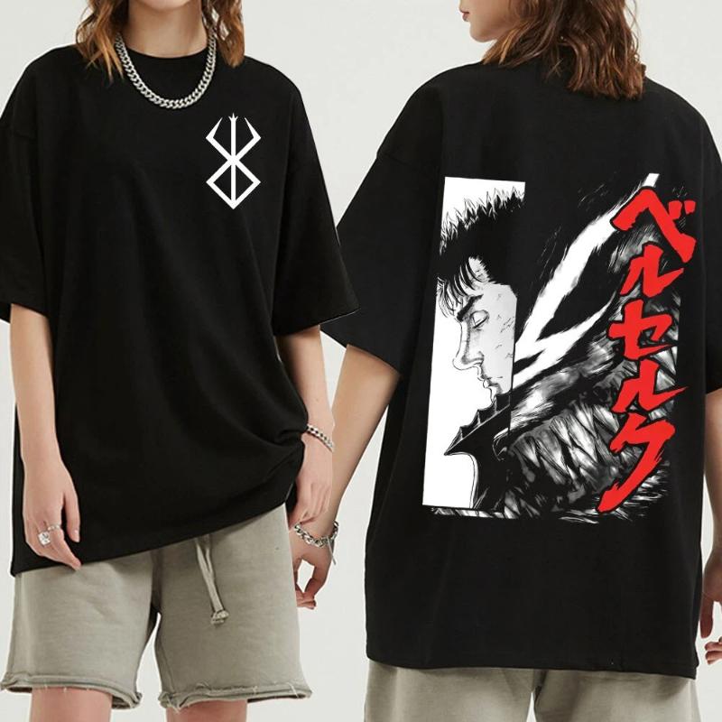 Men Women T-Shirt Anime Guts Griffith Cotton T Shirt Harajuku Funny Berserk T-Shirt Printed Clothes Hip Hop Tops Tees Summer Tops LOTA
