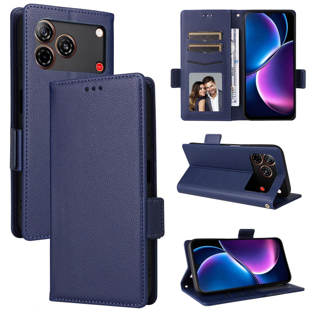 Étui à rabat compatible avec ZTE nubia A57 Étui de protection avec fermeture magnétique Portefeuille Étui de téléphone en cuir