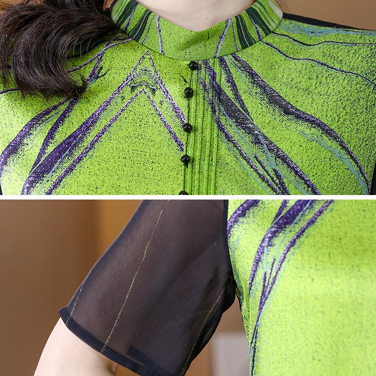 Women's Summer New Vintage Satin A-line Dress Loose Large Size Lady Dresses