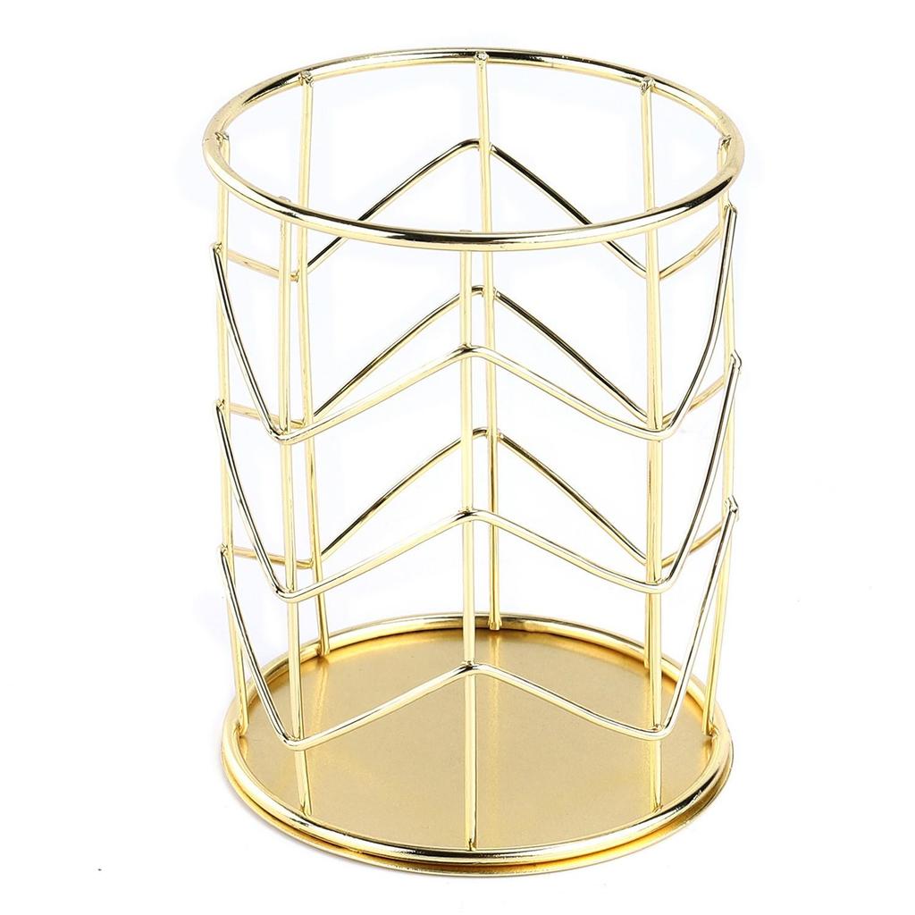 INS Style Metal Desktop Organizer: Multifunctional Pen, Stationery, Office Supplies, and Makeup Brush Holder