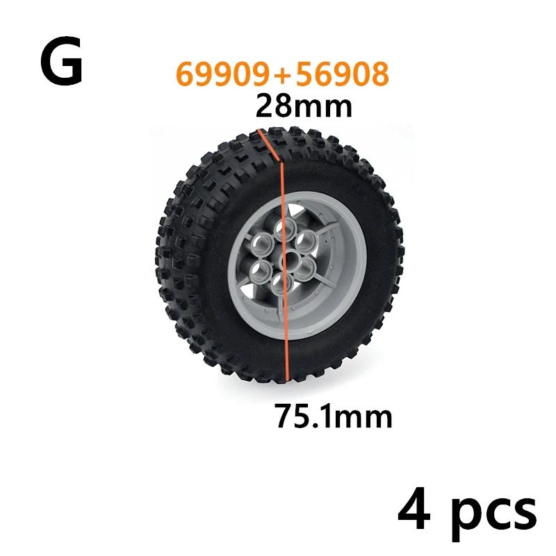MOC Technical Tire Wheel Cross Hole Set Motorcycle Car Truck Wheels 44309 92402 3 54120 11957 Construction Building Block