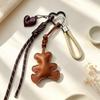 Yogodlns Cute PU Leather Bear Bag Pendant Bear Shape Cartoon Keychain Soft Stuffed Bag Charm Ornament Decoration