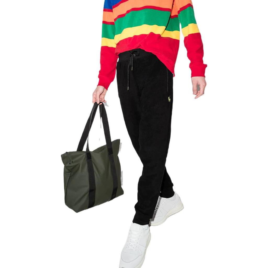 Polo Ralph Lauren SS22 Solid Color Drawstring Tapered Casual Sports Pants Unisex Pants Black 710857279001