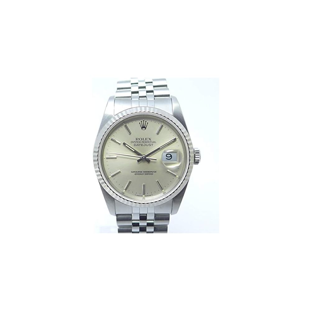 Rolex Datejust Ref. 16234 Men s Watch Stainless Steel/K18 White Gold Automatic Silver Dial