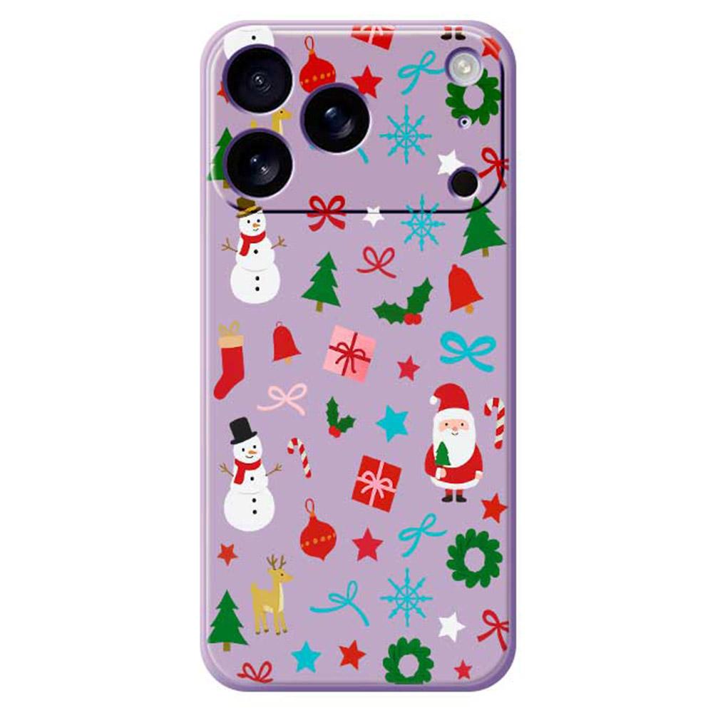 For iPhone 17 Pro Max Case Christmas Decorations Pattern Printing Straight Edge TPU Phone Back Cover