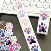 Vibrant Animal Paw Print Stickers - Colorful Reward Stickers, Self-Adhesive Paper Stickers for Classroom & Home Office Decor