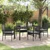 VidaXL 5-piece Garden Dining Set with Cushions In Black Poly Rattan 3379865