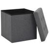 Maison Exclusive - Tabouret de rangement pliable Gris foncé Faux lin