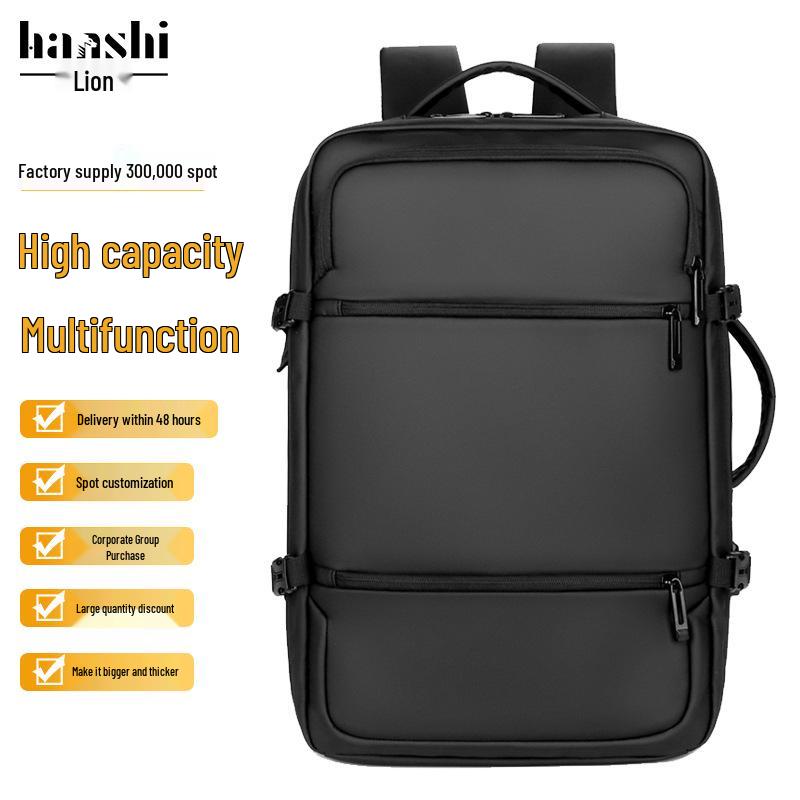 Men's Business Travel Backpack - High-End, Large-Capacity, Waterproof, Fashionable Computer and Shoulder Bag.