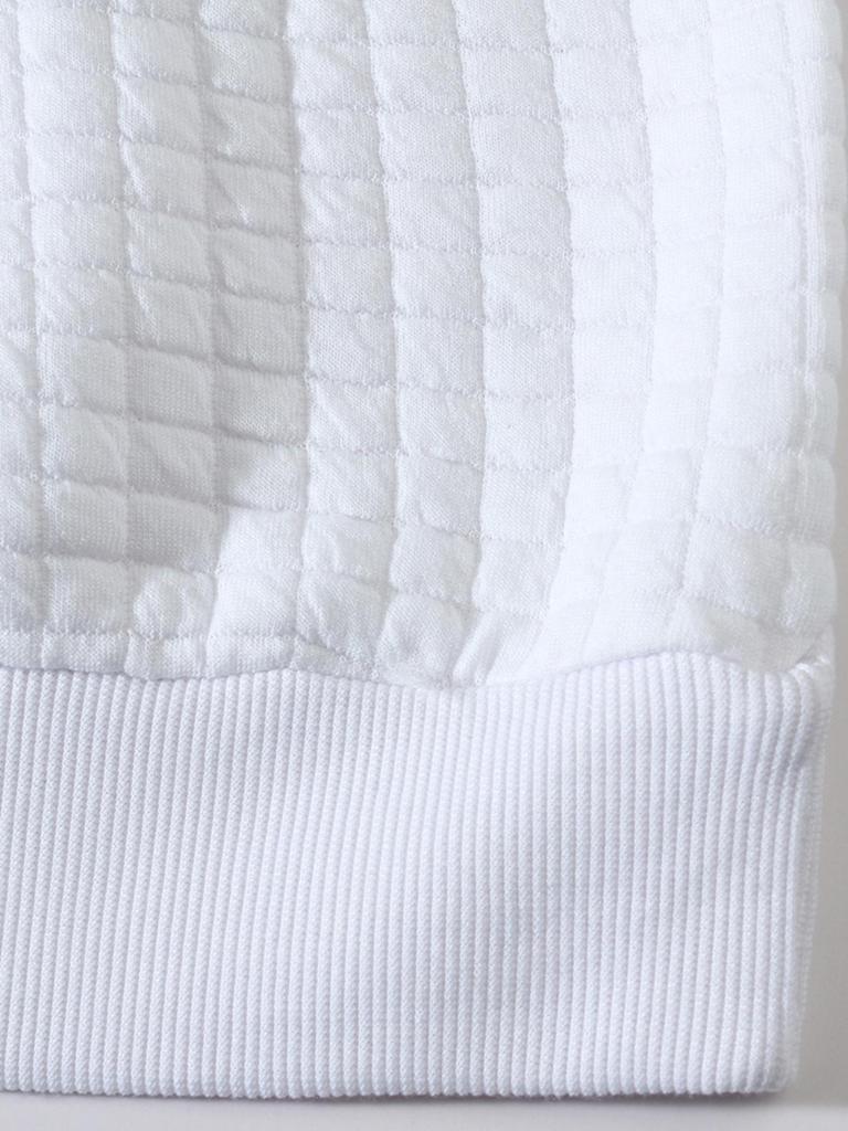 Męska bluza w kratę o dopasowanym kroju – Okrągły dekolt, Długi rękaw, Jednolity kolor – Kolekcja Jesień/Zima